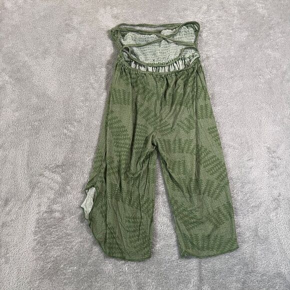Lexbreezy Girls Smocked Wide Leg Palazzo Pants 6 Hawaii Green Beach Cover Up - Picture 5 of 8